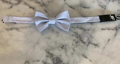 NWT JF J. Ferrar Solid Light Blue Woven Leaves Adjustable Pretied Bow Tie - Image 1 of 4