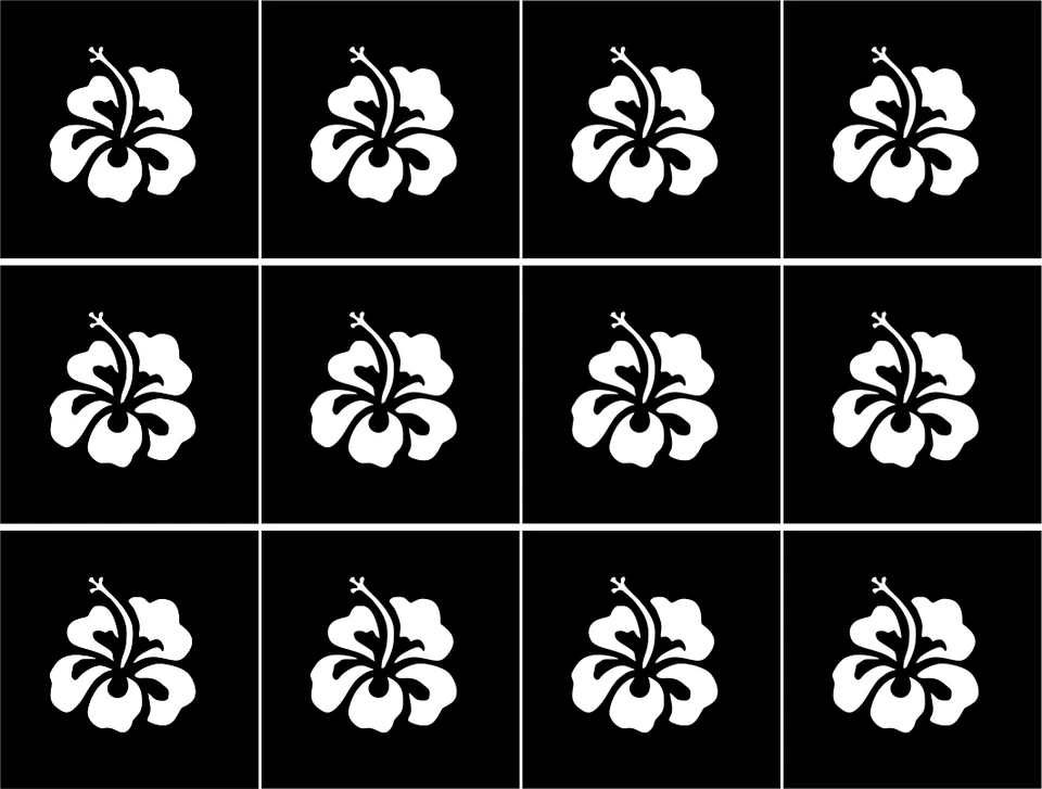 💚 Hibiscus Nail Stencils Templet Vinyl Decal Sticker False Nail Art Gel 💜 - Image 1 of 1