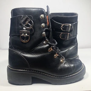 Harley Davidson 81110 Leather 2-Buckle Ankle Strap Motorcycle Boot Womens US 5.5 - Picture 1 of 12