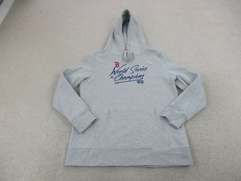 Boston Red Sox Sweater Womens Large Gray Blue Baseball Hoodie Sweatshirt Ladies Cover