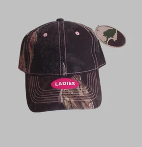 Ladies Camo Ballcap Adjustable Structured 6 Panel Solid Mossy Oak® "ECLIPSE" - Picture 1 of 2