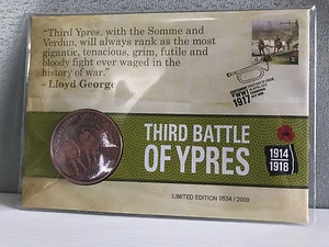 New Mint Sealed Third Battle of Ypres WW1 Limited Collectors Medallion Cover Set - Picture 1 of 3