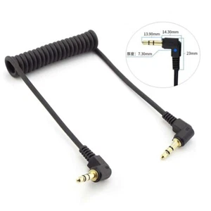 Headphone Aux Cable Audio Lead Coiled 3.5mm Jack to Jack Male Stereo PC Car 50cm - Picture 1 of 6