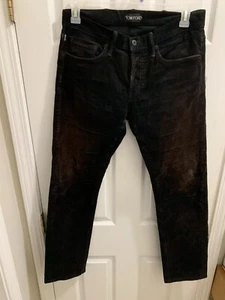 Tom Ford Men's Black Corduroy with Brown Hue Straight Leg Pants Size 30. - Picture 1 of 13