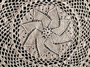 Vintage Pink Round 12” hand Knit/crochet doily cotton lace doily - Picture 1 of 7