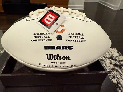 Brian Urlacher and Greg Olsen Autographed Football PSA  - Image 1 of 3