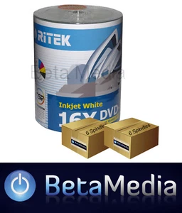 1200 x Ritek Blank DVD-R media 16X 4.7GB Full Hub Printable DVD -R Discs - Picture 1 of 3
