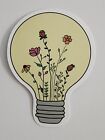Lightbulb with Simple Delicate Flowers Inside Multicolor Sticker Decal Awesome
