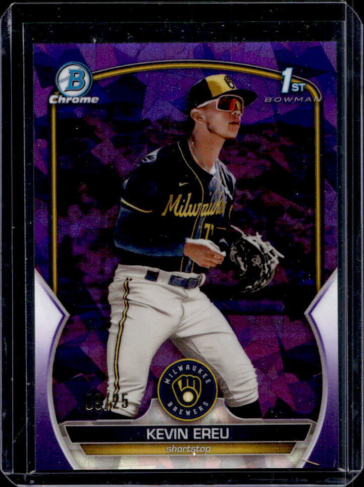 2023 Bowman Chrome Sapphire Kevin Ereu Purple Refractor 1st Prospect #9/25 #229
