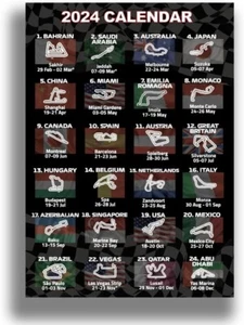 F1 2024 Calendar, Race Schedule and Track Information, 200 GSM FSC Satin Finish - Picture 1 of 5