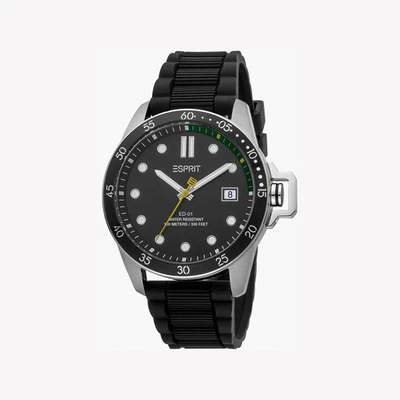 Esprit Men's Black Rubber Watch, Black Dial | ES1G261P0025 - image 1 of 4