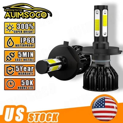 For Mercedes-Benz E300 1995 2x Combo LED Headlight Kit 6000K Bulbs High Low Beam - Image 1 of 4