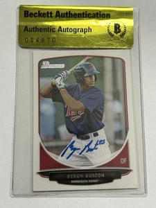 2013 Bowman Byron Buxton Autographed RC BP1 Beckett Authentication - Picture 1 of 12