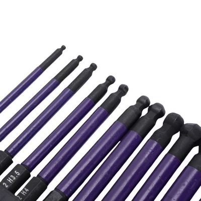 Ball End Hex Bit Set Ball End Hex Drill Bits 1/4 Inch Hex Shank 12 Pcs With - Image 1 of 4