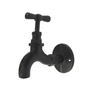 Grifo de agua de hierro fundido rústico gancho de pared grifo toallero baño soporte decoración - Imagen 1 de 5