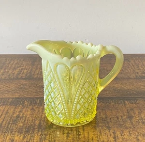 Antique Davidson Yellow Pearline Uranium Vaseline UV Glass William and Mary Jug - Picture 1 of 8