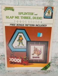 Vintage 1990 Teenage Mutant Ninja Turtles Cross Stitch Pattern Leaflets Lot 4 - Picture 1 of 16