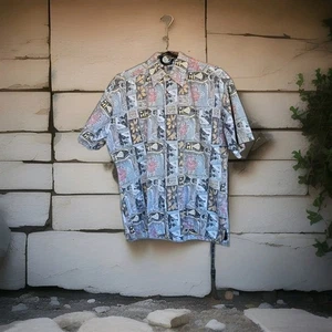 Avi Collection By Kahala Hawaiian Island Shirt Tribal Bird Button Down Mens Med. - Picture 1 of 6