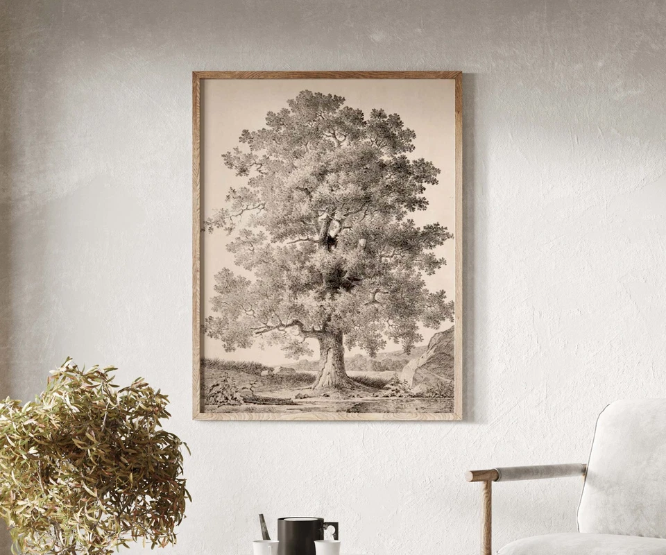 A big tree lithograph illustration fine art reproduction canvas or paper PRINT - Image 1 of 4