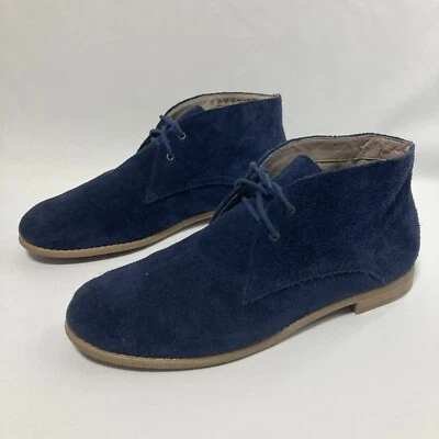 Botas Franco Sarto Mujer Talla 8 Azul Marino Portier Gamuza Cuero Chukka Tobillo Con Cordones Foto 1 de 4