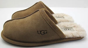 New w/Defect UGG Plush Shearling Suede Leather Slide Camel Brown 5US/36EU - Picture 1 of 6