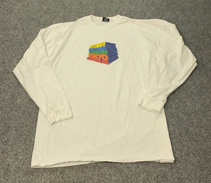 Stussy Stacked Up Tee Mens XXL White Long Sleeve - Picture 1 of 11