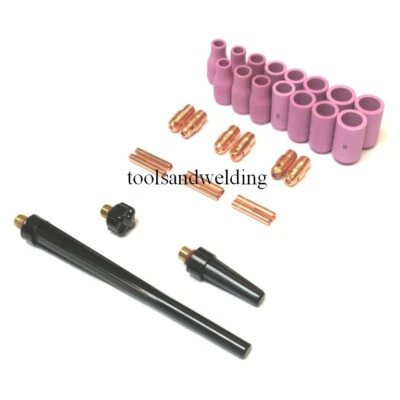 WP9, WP20W 1.6mm, 2.4mm & 3.2mm Tig Welding Torch Spares Kit (593) - Image 1 of 4