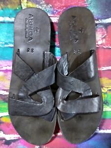 Women's Aspiga Leather Sandals Black Size 38 EU Excellent Condition! 💯
