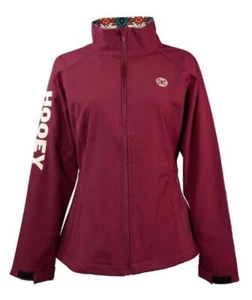 Hooey Girls Burgundy Softshell Aztec Zip Front Logo Softshell Jacket #HJ085BU-Y - Picture 1 of 7
