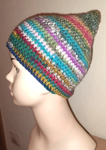 gehäkelte bunte Zipfelmütze - Mütze - handmade - KU 46-52 cm Jersey - Bild 1 von 1