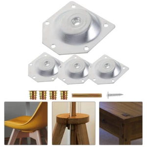 4pcs Angled Legs Fixing Plate Bracket Furniture Table Feet Set Screws for Solid - Picture 1 of 12