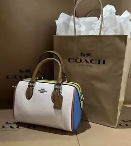 NWT COACH CK455 Mini Rowan Leather Chalk Multi/Silver Hardware Authentic - Picture 1 of 11