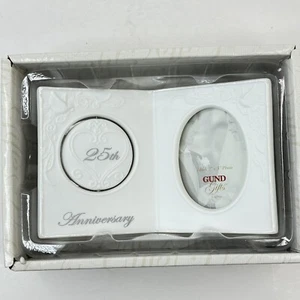 Gund Gifts Hearts United Porcelain 25th Anniversary Wedding Picture Frame 60556 - Picture 1 of 5