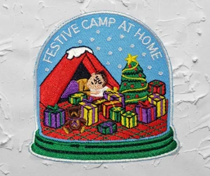 Festive Camp At Home Badge / Patch Scouts Girl Guides Christmas Camp Blanket - Picture 1 of 1