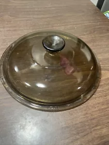 Vintage Pyrex Brown USA 10 1/2" Glass Round Replacement Lid 30 Pyrex See Pict - Picture 1 of 3