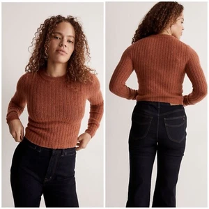 Madewell Women's Readfield Pullover Sweater Rust Orange Wool Sz S NI058 - Picture 1 of 9