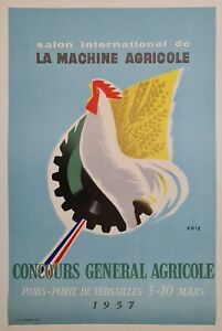 Éric Salon international de la machine agricole 1957 Affiche Originale Expo