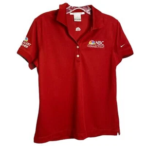 Nike Golf Women's Polo Shirt Dri-Fit Red Short Sleeve NBC Connecticut Logo Sz M - Picture 1 of 10