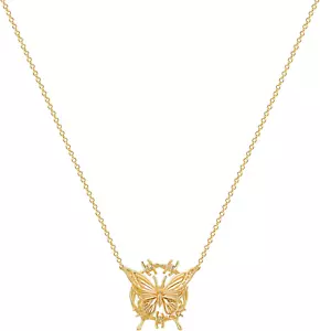 Women Butterfly Pendant Necklace 14K Gold Filled Small Simple Dainty Gifts - Picture 1 of 4