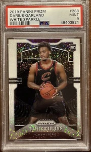 2019-20 Panini White Sparkle Prizm #288 Darius Garland RC Rookie SSP Cavs PSA 9 - Picture 1 of 2