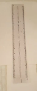 Typist ruler 10 12 pitch inches typing clear plastic flexible very rare vintage - Picture 1 of 8