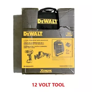 DEWALT 12 VOLT DCKSS200F2 12V MAX 12-Volt Cordless 2-Tool Combo Kit w/ Backpack - Picture 1 of 4