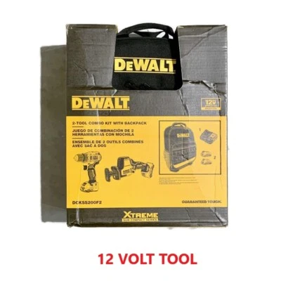 DEWALT 12 VOLT DCKSS200F2 12V MAX 12-Volt Cordless 2-Tool Combo Kit w/ Backpack - Image 1 of 4
