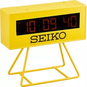 SEIKO Mini Sports Timer Clock Digital Mini Timer Clock SQ815Y Yellow NEW From JP - Picture 1 of 3
