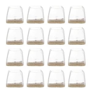 24pcs Square Chair Leg Floor Protectors, Clear (Fit for 1.4-1.6 Inch Legs) - Picture 1 of 6