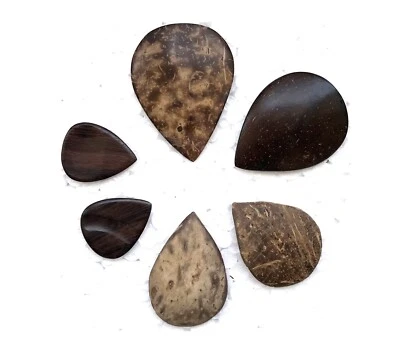 6 Sarod Jawa Pick Plectrum Set Traditional Crafted High Grade Coconut Shell - Image 1 of 4
