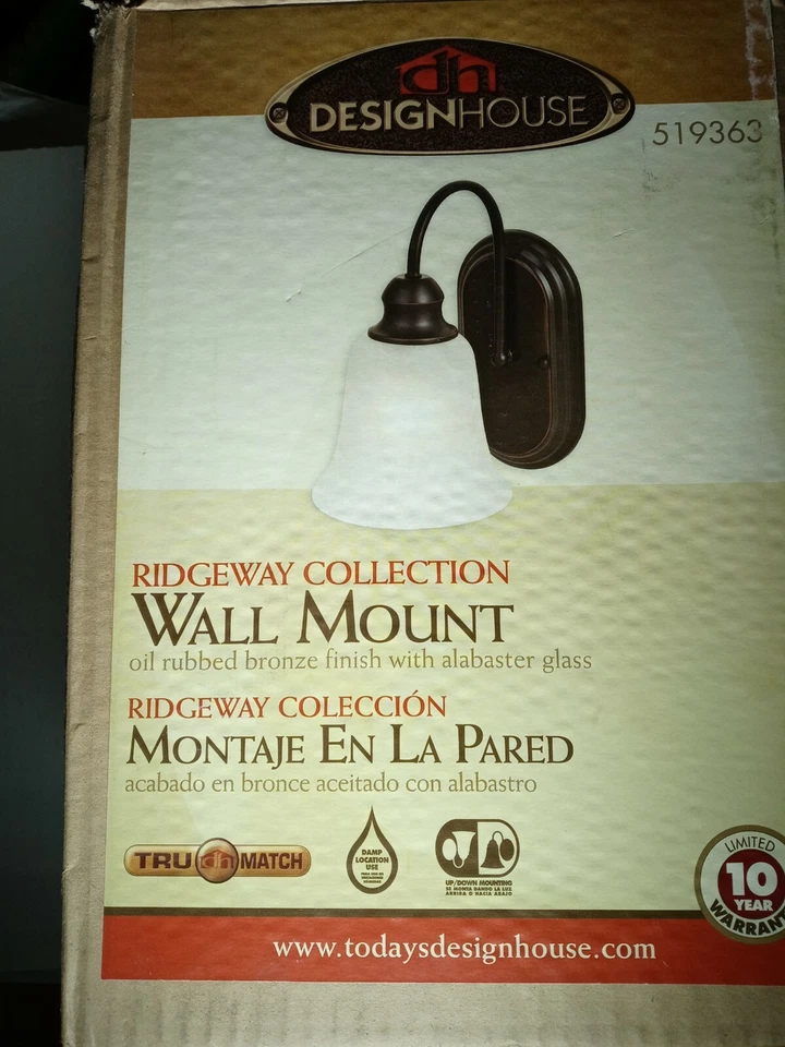 Casa de diseño montaje en pared colección Ridgeway 519363. Acabado bronce frotado con aceite Foto 1 de 3