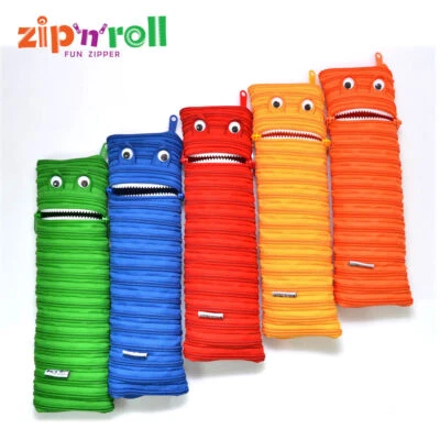 Zip 'N' Roll Schreibwaren Federtasche Etui 2 - aus einem einzigen Reißverschluss - Reißverschluss