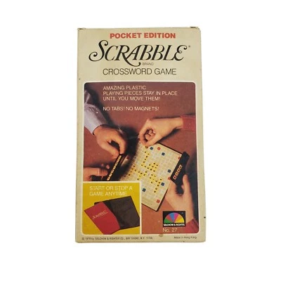 Vintage Scrabble Travel Crossword Game Pocket Ed 1978 #27 In Original Box {C} - Image 1 of 4