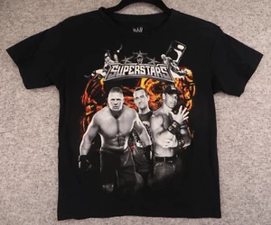 2012 WWE Superstars Print Graphic Tee Black Kids T-Shirt Size L Large John Cena - Picture 1 of 7